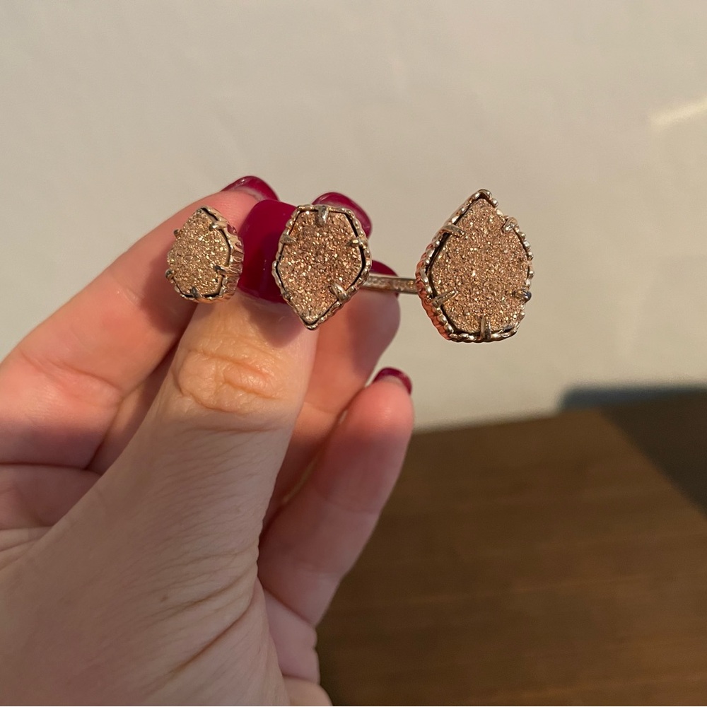 Kendra Scott - Naomi Ring - Rose Gold Drusy Ring Set